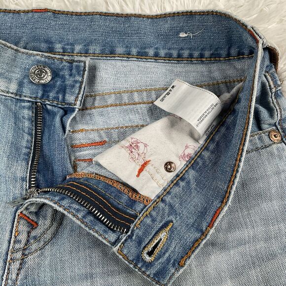 True Religion Blue Jean Shorts Straight Size 32 - Picture 4 of 6